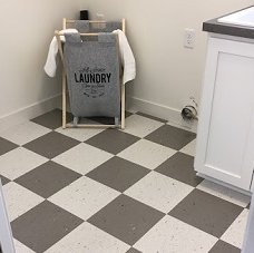 Vinyl Bathroom Flooring Installation by our experts from Grand Design Floors in Maple Grove, MN